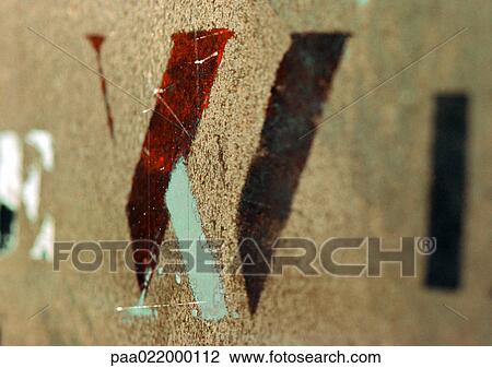 Stock Image - W, text, painted.. Fotosearch