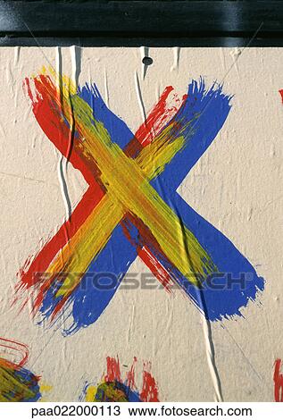 Stock Image - X, text, painted.. Fotosearch