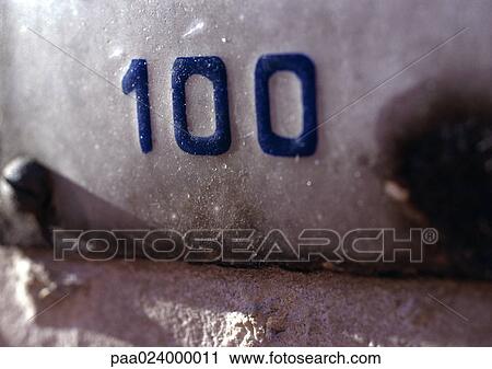Stock Image - 100 text, embossed. Fotosearch