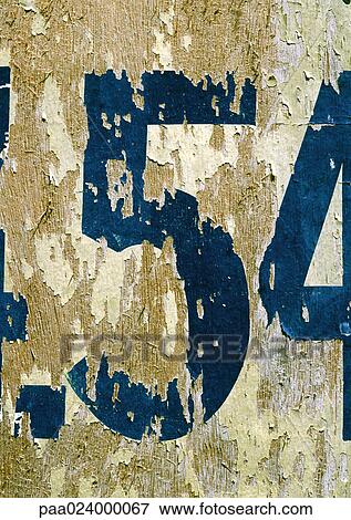 Stock Photo - 5 text, painted, flaking. Fotosearch