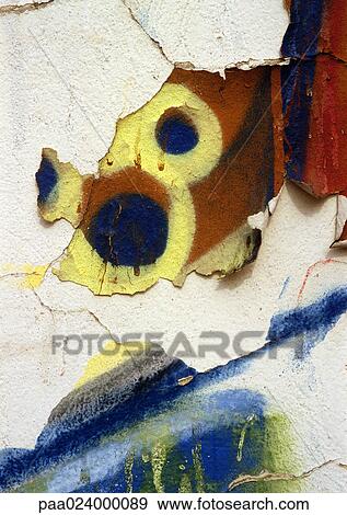 Stock Photo - 8 text, painted on flaking wall. Fotosearch