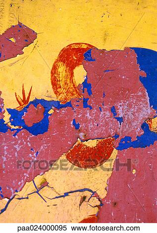 Stock Photography - 9 text, painted and half chipped away. Fotosearch