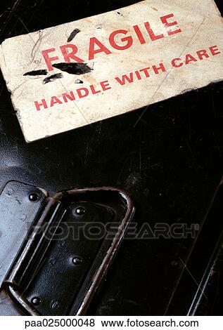 Box with fragile note. View Large Photo Image Stock Photo - Box with fragile note.. Fotosearch