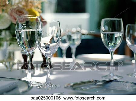 Elegant table settings. View Large Photo Image Stock Photograph - Elegant table settings.. Fotosearch