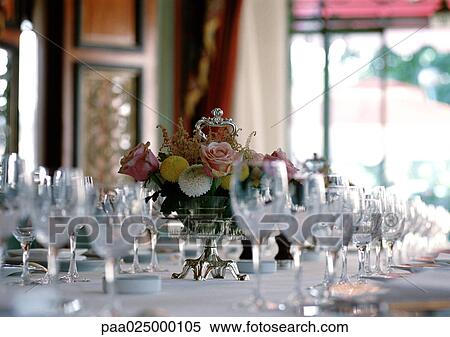 Stock Photography - Elegant table settings.. Fotosearch