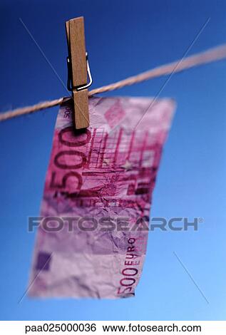 Five hundred euro bill hanging on clothesline. View Large Photo Image Stock Photograph - Five hundred euro bill hanging on clothesline.. Fotosearch
