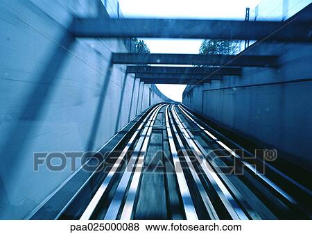 Train tracks, blurry. View Large Photo Image Stock Photo - Train tracks, blurry.. Fotosearch