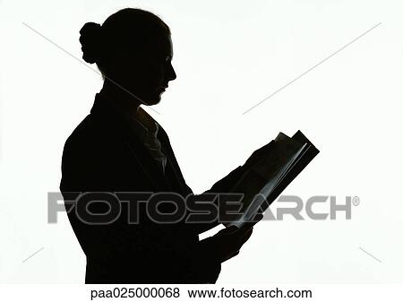 Woman reading, silhouette. View Large Photo Image Stock Photo - Woman reading, silhouette.. Fotosearch