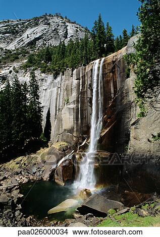 California, Yosemite National Park, waterfall View Large Photo Image Picture - California, Yosemite National Park, waterfall. Fotosearch