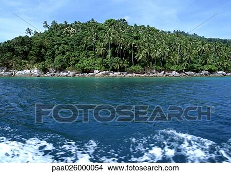 Malaysia, palm tree covered island. View Large Photo Image Picture - Malaysia, palm tree covered island.. Fotosearch