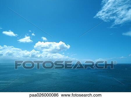 New Zealand, blue sky with clouds and seascape View Large Photo Image Stock Photograph - New Zealand, blue sky with clouds and seascape. Fotosearch