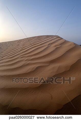 Tunisia, Sahara, rippled sand dune against sky. View Large Photo Image Stock Photo - Tunisia, Sahara, rippled sand dune against sky.. Fotosearch