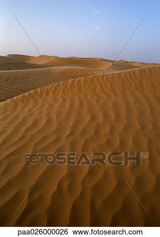 Tunisia, Sahara, sand dunes against sky. View Large Photo Image Stock Photograph - Tunisia, Sahara, sand dunes against sky.. Fotosearch