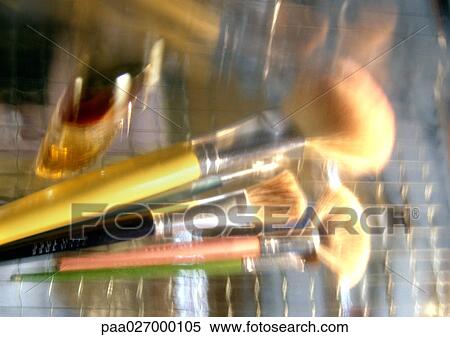 Paintbrushes, close-up, blurred View Large Photo Image Stock Photography - Paintbrushes, close-up, blurred. Fotosearch