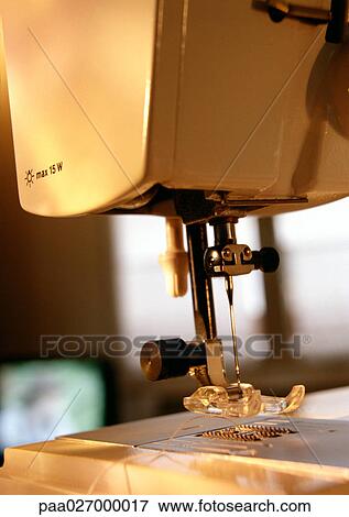 Sewing machine, close-up View Large Photo Image Stock Photo - Sewing machine, close-up. Fotosearch