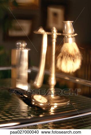 Shaving set and watch, blurred View Large Photo Image Stock Image - Shaving set and watch, blurred. Fotosearch