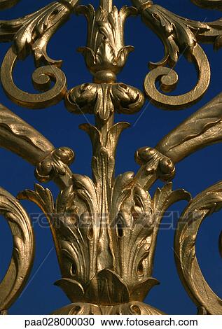 Gilded detail from gate, close up. View Large Photo Image Stock Image - Gilded detail from gate, close up.. Fotosearch
