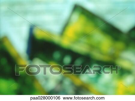 Stock Photograph - Stained glass window, extreme close-up, blurred. Fotosearch