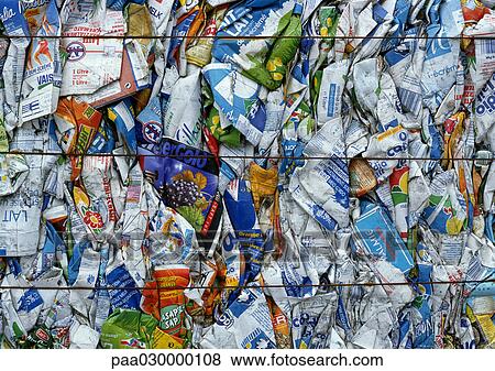 Stock Photo - Bundled trash.. Fotosearch