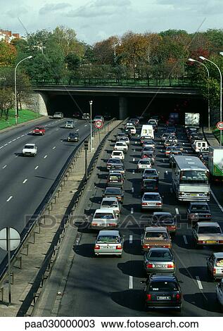 Cars backed up on freeway. View Large Photo Image Stock Image - Cars backed up on freeway.. Fotosearch