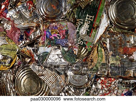 Compacted aluminum cans, close-up View Large Photo Image Stock Photograph - Compacted aluminum cans, close-up. Fotosearch