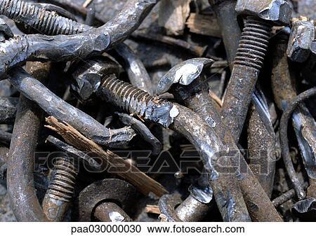 Pile of rusty bolts. View Large Photo Image Stock Image - Pile of rusty bolts.. Fotosearch