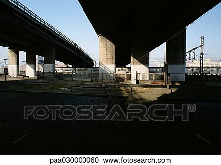 Road underneath overpasses. View Large Photo Image Stock Image - Road underneath overpasses.. Fotosearch