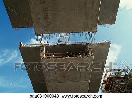 Bridge under construction, view from below View Large Photo Image Stock Image - Bridge under construction, view from below. Fotosearch