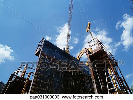 Construction site, low angle view View Large Photo Image Stock Image - Construction site, low angle view. Fotosearch