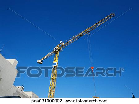 Crane, low angle view View Large Photo Image Stock Image - Crane, low angle view. Fotosearch