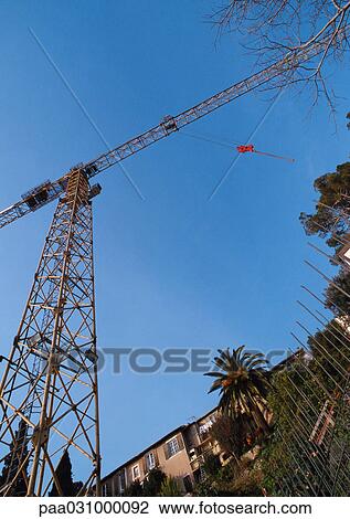 Stock Image - Crane, low angle view. Fotosearch