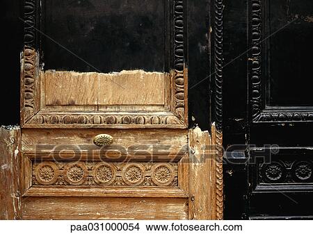 Half-painted door, close-up View Large Photo Image Picture - Half-painted door, close-up. Fotosearch