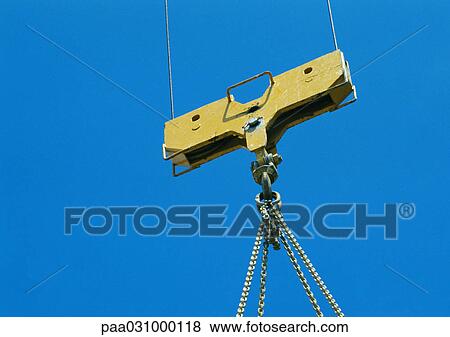 Stock Photo - Part of crane, sky in background. Fotosearch