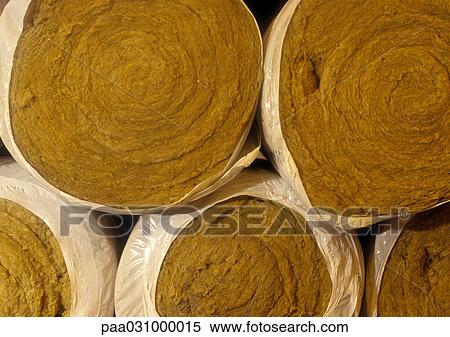 Rolls of glass wool, close-up View Large Photo Image Stock Photography - Rolls of glass wool, close-up. Fotosearch