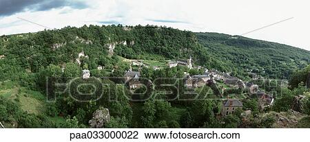 France, village, elevated view, panoramic view View Large Photo Image Stock Image - France, village, elevated view, panoramic view. Fotosearch