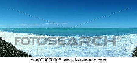 Stock Photo - New Zealand, seascape, panoramic view. Fotosearch