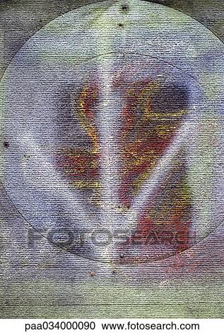 Clipart - Arrow painted on wall, close-up. Fotosearch