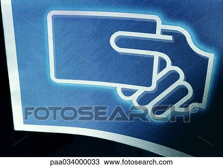 Drawing - Cash machine sign, close-up. Fotosearch