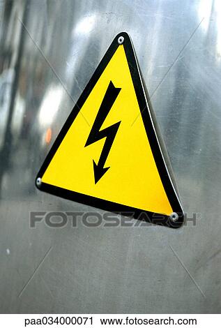 Electricity warning sign View Large Illustration Clip Art - Electricity warning sign. Fotosearch