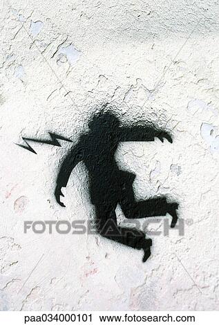 Clip Art - Electrocution danger symbol, close-up. Fotosearch