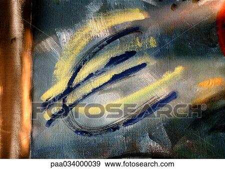 Euro sign, painted, close-up View Large Illustration Stock Illustration - Euro sign, painted, close-up. Fotosearch