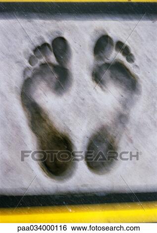 Stock Illustration - Footprints, blurred, close-up. Fotosearch