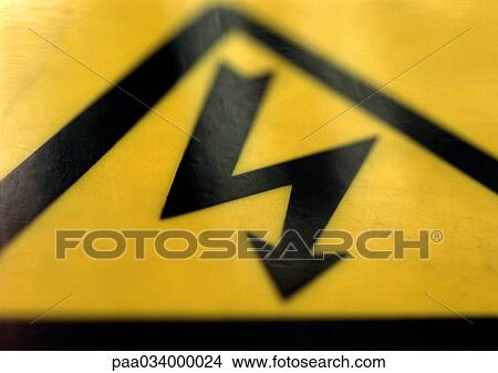 Stock Illustration - High-voltage sign, close-up. Fotosearch