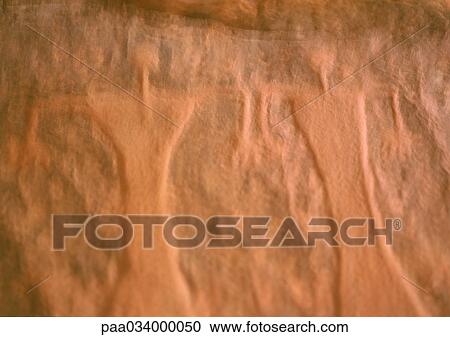Clipart - Jordan, rupestral art, human figures, blurred, close-up. Fotosearch