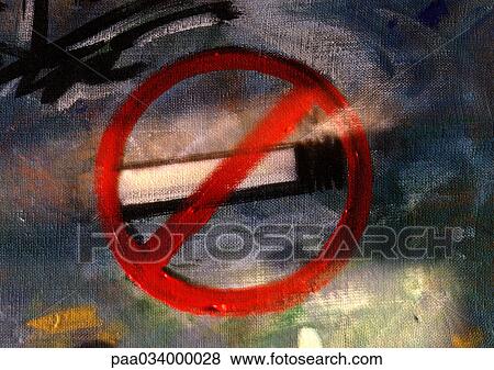 No smoking symbol, painted, close-up View Large Illustration Stock Illustration - No smoking symbol, painted, close-up. Fotosearch