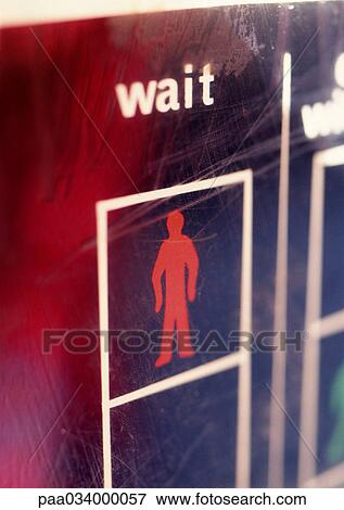 Stock Illustration - Pedestrian crossing light, close-up. Fotosearch