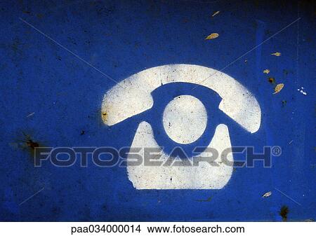 Stock Illustration - Phone sign, close-up. Fotosearch