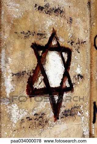 Stock Illustration - Star of David painted on wall, close-up. Fotosearch
