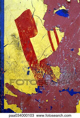 Drawing - Telephone symbol in chipped paint, close-up. Fotosearch