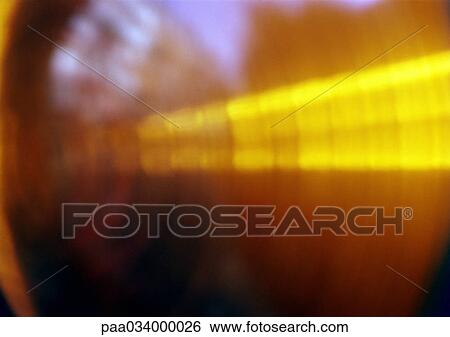 Stock Illustration - Traffic light, extreme close-up, blurred. Fotosearch